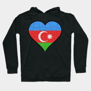 Azerbaijani Jigsaw Puzzle Heart Design - Gift for Azerbaijani With Azerbaijan Roots Hoodie